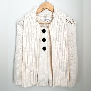 Banana Republic Womens Merino Wool Caridgan Size XS/S ivory  Button Up Scarf